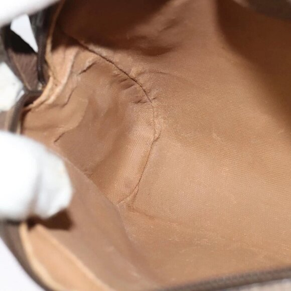 GUCCI GG Supreme Web Sherry Line Bag PVC Beige Gold 001 44 6655 Auth 131721 - Picture 12 of 15